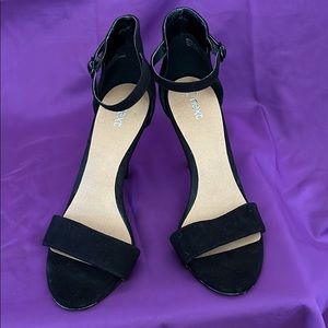 Ladies black high heel sandals 7.5 US Next Uk